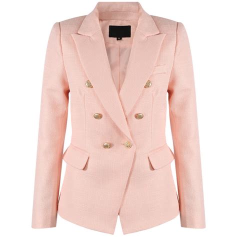 balmain inspired blazer pink